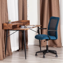 Компьютерное кресло STAFF флок/ткань, синий/серый, 32/W-12