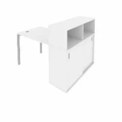 Рабочая станция с опорным шкафом-купе Метал Сйстем Б.РС-СШК-3.1 Белый/Серый / Metal System