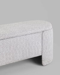 Банкетка Такс с местом для хранения букле светло-серый / Taks