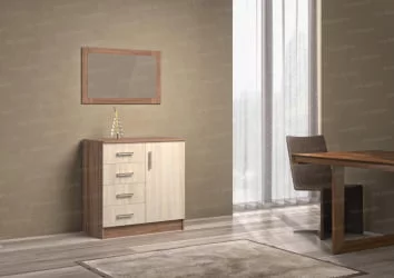 Комод в прихожую Ясень шимо темный/Ясень шимо светлый