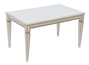 Стол из массива дерева Васко В 81 белый ясень/золото