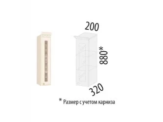 Шкаф-витрина лев/прав Милана 23.19 Сосна Астрид/Ваниль