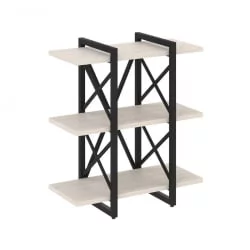 Стеллаж на регулируемых опорах - 3 полки LOFT VR.L-MST.O-3.4V Металл черный Денвер светлый