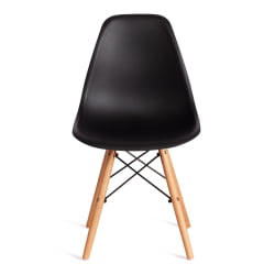 Стул со спинкой CINDY (EAMES) (mod. 1801) дерево бук/металл/сиденье пластик, 45x51x82 см, Black (черный)
