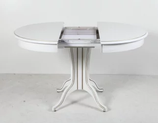 Стол из массива дерева Орион-5 (d1100) тон 1 с золотой патиной