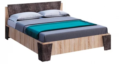 Кровать Санремо КР-001 Дуб сонома светлый Ателье темное