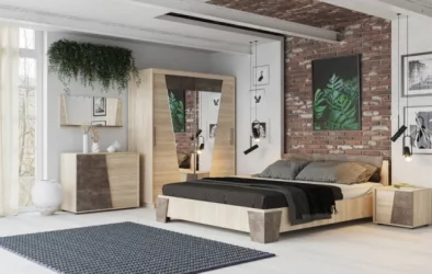 Тумба правая Санремо ТМ-004 Дуб сонома светлый Ателье темное