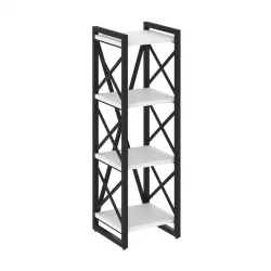 Стеллаж на регулируемых опорах - 4 полки LOFT VR.L-MST.O-4.4 Металл черный Белый Бриллиант