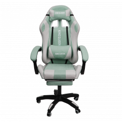 Кресло 1208, замша, цвет сине-белый с массажем, арт 1208-Blue-White