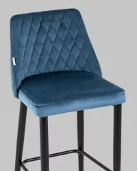 Стул полубарный Диего велюр Пыльно-синий