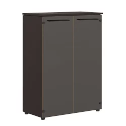 Шкаф со стеклянными дверьми MMC 85.2 Венге Магия-тонированное стекло