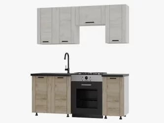 Маленькая кухня Диана 4-У фасад Лофт Дуб крафт серый/Дуб крафт белый