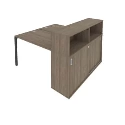 Рабочая станция с опорным шкафом-купе Метал Сйстем Б.РС-СШК-2.2 Вяз/Антрацит / Metal System