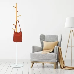 Напольная вешалка для одежды BRABIX CR-1906 на мраморном диске Белый