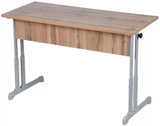 Парта двухместная с прямыми углами (рост 3-7) Ясень Шимо светлый/Металл Серый