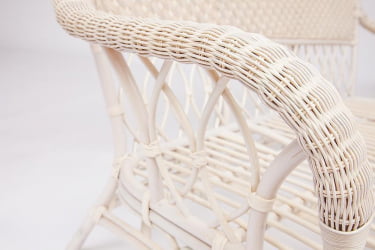 Комплект для отдыха ANDREA (диван + 2 кресла + журн. столик со стеклом + подушки) TCH White (белый), Ткань рубчик, цвет кремовый