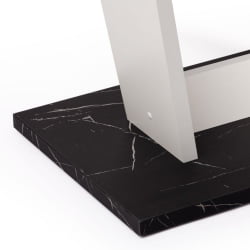 Стол обеденный ТИБИ нераздвижной ЛДСП, 68,6 х 110 х 75 см, Мрамор черный/Белый / TIBI