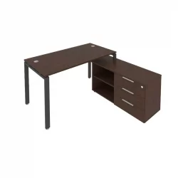 Рабочая станция на П-образном м/к с опорной тумбой правая Metal System Б.РС-СТС-2.3 Пр Венге/Антрацит