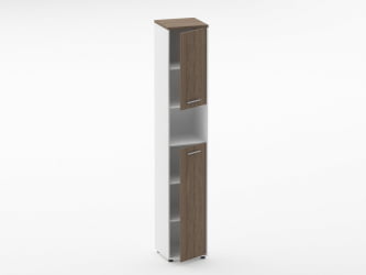 Шкаф 5 узкий закрытый, с нишей Дека 10.23.14Пр Дуб Верцаска/Белый / Deka