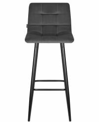 Стул барный ДОБРИН НИCОЛЕ (черные матовые ножки, темно-серый велюр (108-91)) / DOBRIN NICOLE