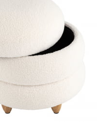 Пуф с ящиком Винни L Тедди белый