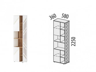 Стеллаж Монако 903.57 Дуб Вотан / Белый шпон / Альпийский белый