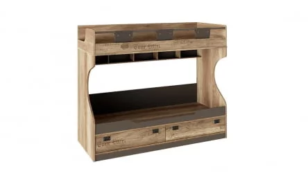 Двухъярусная кровать для детей Пилигрим ТД-276.11.01 Дуб каньон светлый/Серый