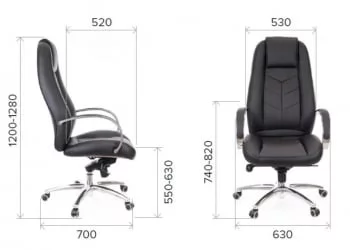 Кресло руководителя Drift Lux M кожа Черный