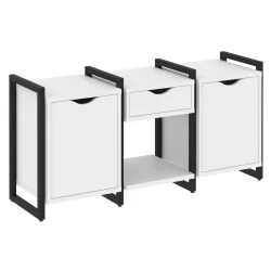 Тумба на регулируемых опорах наборная. Вариант №7 LOFT VR.L-TN-7.O Металл черный Белый Бриллиант