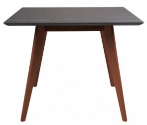 Стол Лунд 860*860 мрамор Графит /темный орех