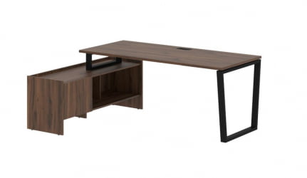 Стол с тумбой ЕДИС ЕВCТ 19814 Дуб Денвер темный Черный / EDIS EVCT