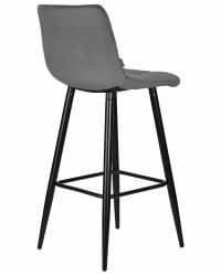 Стул барный ДОБРИН НИCОЛЕ (черные матовые ножки, темно-серый велюр (108-91)) / DOBRIN NICOLE