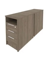 Тумба приставная двойная Метал Сйстем Б.ТП-2 Вяз/Серый / Metal System