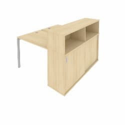 Рабочая станция с опорным шкафом-купе Метал Сйстем БП.РС-СШК-2.1 Акация/Серый / Metal System