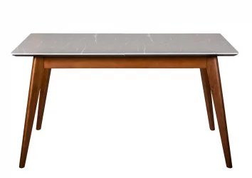 Стол раскладной Лунд 120-160 ОРЕХ-Мрамор Бьянко