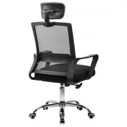 Кресло CРОМЕКС (КРОМЕКС) Дебут CХ-697 ХРОМ сетка/ткань ТВ черное / CROMEX Debut CH-697 TW