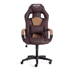 Кресло DRIVER (22) кож/зам/ткань, коричневый/бронза, 36-36/TW-21