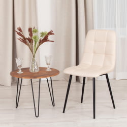 Стул CHILLY MAX ткань/металл, 45 х 54 х 90 см , бежевый 08/черный