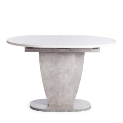 Стол обеденный SATURN ЛДСП, 120-160x80x75,5 см, Бетон/Белый