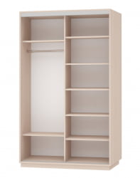 Шкаф-купе со стеклом Экспресс Дуо 1400х2200h Сакура/Дуб молочный