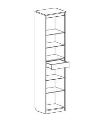 Шкаф для гостиной со стеклянными дверьми Элана (В) Дуб сонома