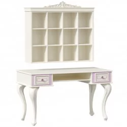 Стол письменный с полкой навесной Маркиза 03 Алебастр