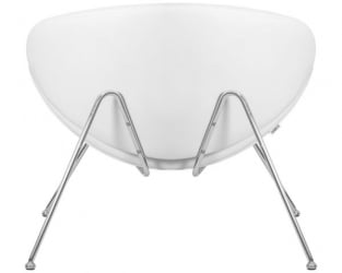 Кресло дизайнерское ДОБРИН ЕМИЛЙ (белый винил ЙП17, хромированная сталь) 2 шт / DOBRIN EMILY YP17,