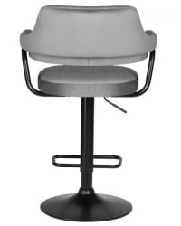 Стул барный ДОБРИН CХАРЛЙ БЛАCК (серый велюр (МДЖ9-75)) 2 шт / DOBRIN CHARLY BLACK (MJ9-75))