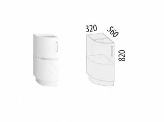 Напольный шкаф торцевой (лев) Бьянка 102.65