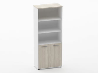 Шкаф 4 широкий верх открытый, низ закрытый Deka 10.19.111 Дуб Сантана светлый/Белый