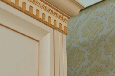 Шкаф навесной Марлен 481 Кремовый белый Патина