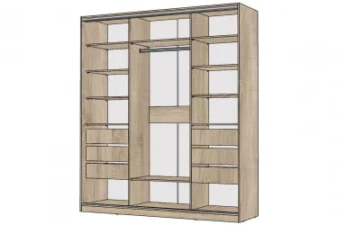 Шкаф-купе 3-х дверный Виктория 2000х584х2300, Дуб сонома светлый 20ДЛЗЛДЗДЛЗЛ-ЯЯПП-Дсс 310-3348