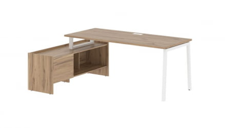 Стол с тумбой EDIS ELCT 19814 Дуб Денвер светлый Белый