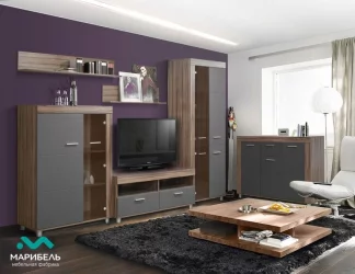 Тумба под ТВ Бэлла-5 04 Смоки софт Индиан эбони темный